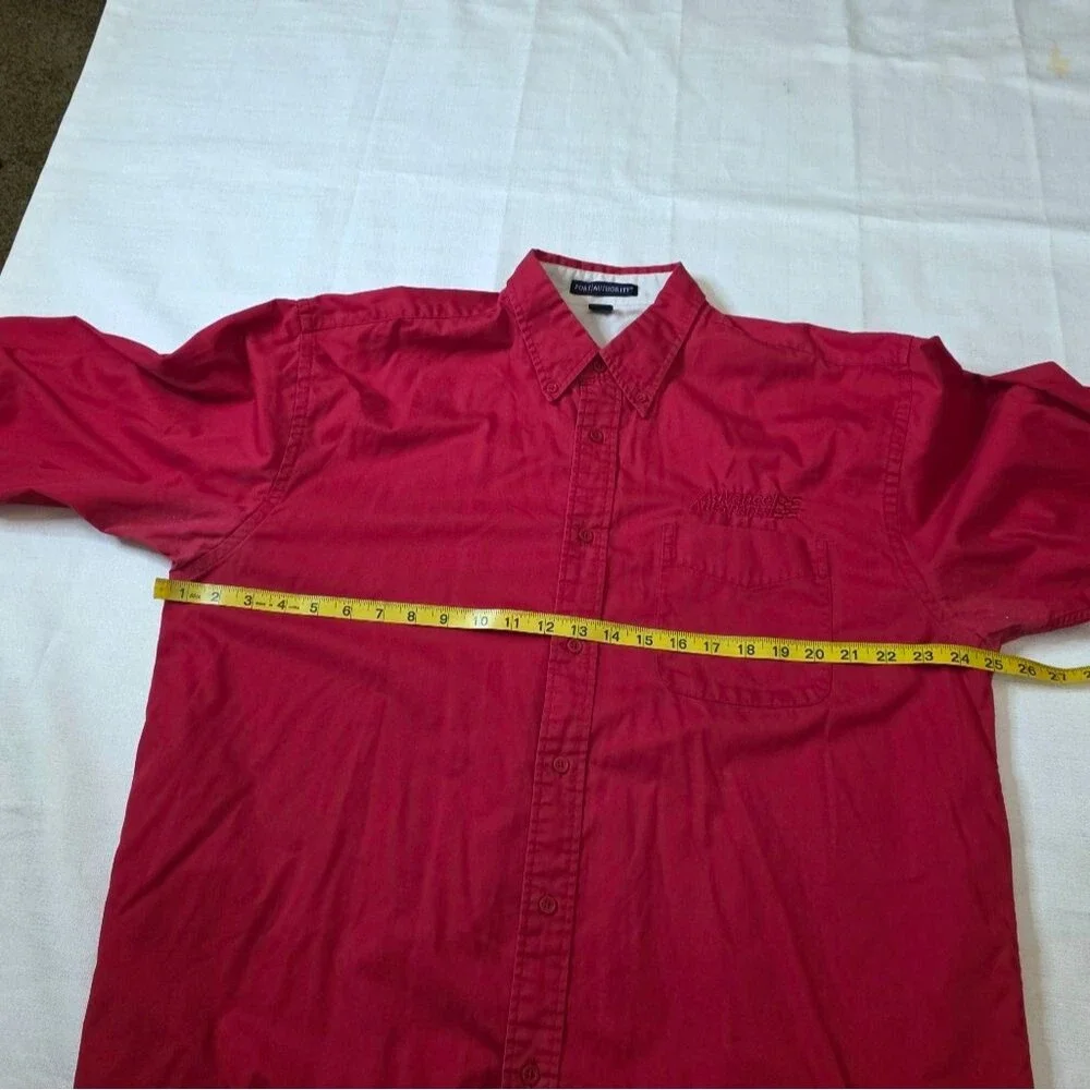 Advance Auto Parts Port Authority Red Button Up Employee Work Shirt Size XL